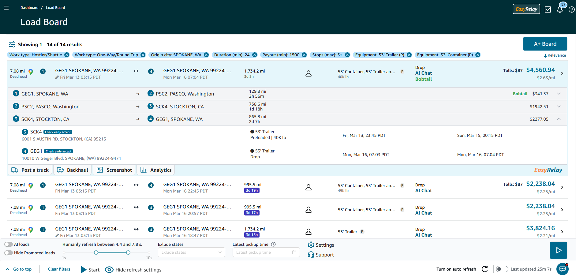 Load board with Easy Relay